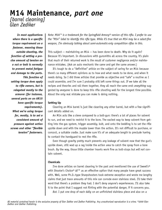 M14 Maintenance (Parts 1-3)